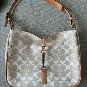 Coach Beige and White Mini Bag